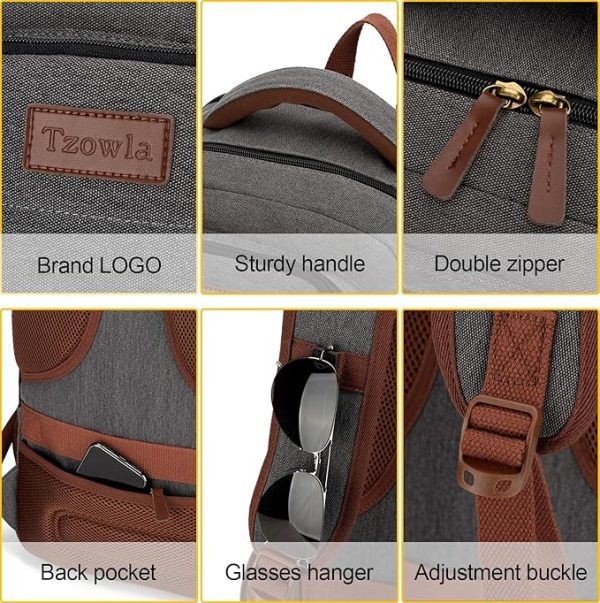 Tzowla Canvas Laptop Backpack for Men – Durable, Spacious and Functional - Image 3